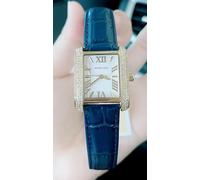 Michael Kors Women's Watch, Gold Steel & Silver Dial with Leather, 33mm MK2982