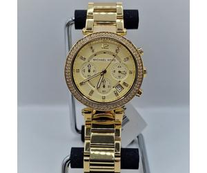 MICHAEL KORS WOMENS WATCH MK5354 STAINLESS STEEL GOLD STRAP & GOLD DIAL GENUINE