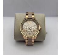 MICHAEL KORS WOMENS WATCH ROSE GOLD STRAP & PAVE CRYSTAL DIAL GENUINE MK6096