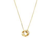 Michael Kors Yellow Gold Plated Double Ring CZ Necklace