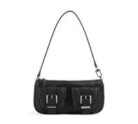 Michael Kors Women Zoe Small Convertible Pouchette Handbag, Silver Tone Hardware/Black, One Size
