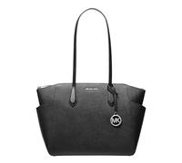Michael Kors Marilyn Medium Top-Zip Tote Bag, Silver-Tone Hardware/Black