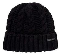 Michael Michael Kors Women`s Cable Knit Teddy Fleece Winter Beanie Hat (Black(538560C-001)/Nickel, One Size)