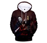 Michael Myers Hoodie Hot Movie Halloween Cosplay Costume 3D Printed Pullover Sweatshirt - - XL