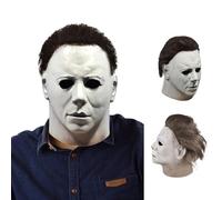 Michael Myers Mask, Mike Myers Mask for Adults Kids, Full Head Mask Halloween 1978 Horror Face Headgear Latex Rubber