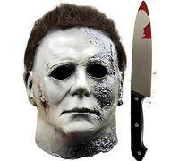 Michael Myers Mask with Knife, Adult Latex Michael Myers Face Cosplay Masks With Hair For Halloween Kills Scary Halloween Cosplay Costume Theme Party Props Movies