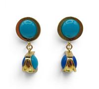 Michael Nash Jewelery Women's Agatha Light Turquoise & Cobalt Resin Two Tone Drop Earrings Michael Nash Jewelery Multicolor One Size