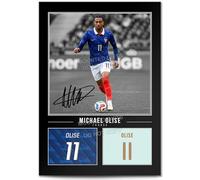 Michael Olise Bayern Munich Signed Photo Poster A4/A3 Print Picture Display Framed Autograph Memorabilia for Football Fans Gift France (France 2026 Black, A4 Poster Only)