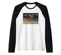 Michael Owen in Action Liverpool 1998 Football World Cup Raglan Baseball Tee
