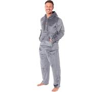 MICHAEL PAUL Mens Pyjamas Warm Fleece Hooded Pyjamas for men Sets Pjs M-XXL Fluffy Hoodie | Mens pj set 2 piece pyjamas loungewear tracksuit | Soft Hooded Twosie Pyjama Set for Men Gifts for Him