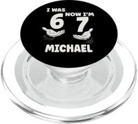 MICHAEL Personalized I was 6 Now I'm 7 Birthday Boy Bday PopSockets PopGrip for MagSafe