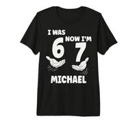 Michael Personalized I was 6 Now I'm 7 Birthday Boy Bday Premium T-Shirt