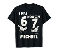 Michael Personalized I was 6 Now I'm 7 Birthday Boy Bday T-Shirt