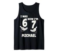 Michael Personalized I was 6 Now I'm 7 Birthday Boy Bday Tank Top