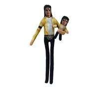 Michael Posable Plush Doll, Built-in Wire Bendable Stuffed Toy for Custom Poses, Multiple Iconic Outfit Styles,Collectible Plush, Home Desk Decor Gift for MJ Music Fans