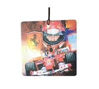 Michael Schumacher Car Air Freshener (Famous Celebrity Stars Icons/Fun Xmas Christmas Stocking Filler/Secret Santa/Novelty Scented Gift)