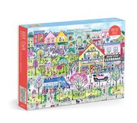 Galison Book Townscape - 1000 Piece Michael Storrings Jigsaw Puzzle Featuring Beautiful Artwork Of A Book Themed Neighborhood