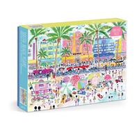 Galison South Beach Miami - 1000 Piece Michael Storrings Jigsaw Puzzle Featuring Beautiful Artwork Of South Beach During Summertime