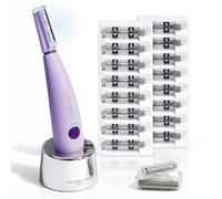 Michael Todd Beauty Sonicsmooth Pro+ Dermaplane Razor for Women Face + Eyebrow Trimmer Dermaplaning System w/LED Light Peach Fuzz Remover -16 Dermaplaning Blades & 2 Microsmooth Tips