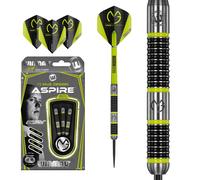 WINMAU Michael van Gerwen MvG Aspire Tungsten Steeltip Darts Set 26g with Prism Flights and Nylon Shafts (Stems)