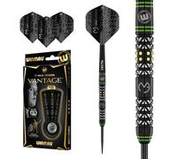 WINMAU Michael van Gerwen MvG Vantage Tungsten Steeltip Darts Set 22 Gram with Prism Flights and Vecta Shafts (Stems)