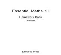 Michael White Essential Maths 7H Homework Book Answers Paperback Michael White Multicolor