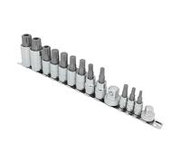 MichaelPro 16-Piece Torx Bit Set | 1/4", 3/8” and 1/2” | T8 to T70 | Comes with Socket Rail | MP012022