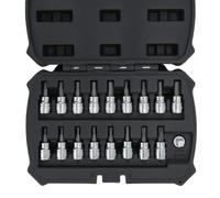MichaelPro 18-Piece 3/8 Inch Drive Bit Set - Hex, Torx, Allen, Star Bits - SAE & Metric - Socket Adapter - Storage Case