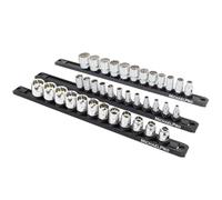 MichaelPro 3-Piece Quick Lock Magnetic Socket Organizer Rail Set- 1/4-inch, 3/8-Inch, and 1/2-Inch Drive Tool Socket Organizers, Hold 36 Sockets, Heavy Duty Aluminum Magnetic Socket Storage | MP014040