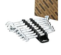MichaelPro MP001015 8-Piece Combination Spanner Set, Spanner Sets, Spanners & Wrenches, Patented Spiral Grip Design, 15 Degree Offset Wrench Set at Open End, Metric Spanner Set for Mechanic
