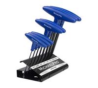 MichaelPro MP001042 8-Piece T-Handle Ball End Allen Wrench Set, T Handle Allen Key Set, T Bar Allen Keys Set, T Key, Allan Keys, Hex Keys Set with Convenient Storage Stand (Metric, Blue)