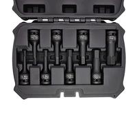 MichaelPro MP005027 8Pc 1/2” Drive Hex Bit Socket Set, 6 to 19mm, Impact Metric Socket, CR-Mo | Sturdy Storage Case Included
