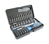 MichaelPro MP012004BL 52-Piece Replaceable Screwdriver Bit and Socket Set with Handle, S2 Steel Bits, Easy Carry-On Luggage