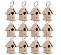 Michaels 4.3" Traditional Birdhouse by Make Market - Unfinished Hanging Birdhouse Made of 100% Wood, Outdoor Nesting Boxes - Bulk 12 Pack