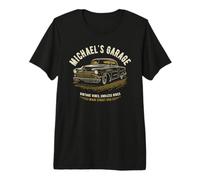 Michael's Garage Hotrod Classic Car Design for Name Michael Premium T-Shirt