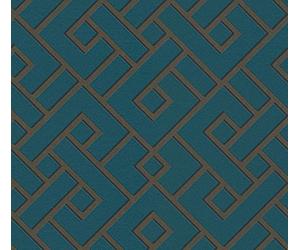 Michalsky Living Change is Good Magic Meander 379843 Non-Woven Wallpaper Green Black Bronze Matt Shiny Fine Textured Geometric Wallpaper