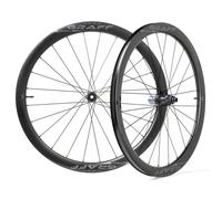 Miche Graff Aero Carbon Disc Gravel Wheelset - 700c - Black / Shimano MS12 / 12mm Front - 142x12mm Rear / Centerlock / Pair / 12 Speed / 700c
