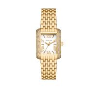 Micheal Kors Emery Women's Rectangle White Dial Gold Tone Bracelet Watch