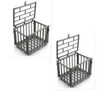 Michear 2pcs Fence Model Cage 1/6 Scale Scene Coral Fence Decor Mini House Micro Landscape Plastic Cage Scene Accessories Ornament Animal Pet