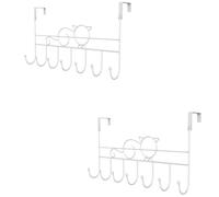 Michear 2pcs Over The Door Hook, Large No-Drill Hanger for Coat, Towel, Bag, Robe (Cat-White)