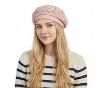 Michear Beret Hat Women Vintage Hats for Women UK Lace Structured Brim Breathable Cotton Lining Elegant Women's Brerets Dressy Hair Accessory for Spring Autumn (UK, Alpha, One Size, Pink)