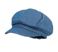 Michear Beret Hat Women Womens Newsboy Cap Cotton Denim Distressed Baker Boy Hat for Women Womens Hats Adjustable Elastic Casual Vintage Hat for Spring Autumn (UK, Alpha, M, L, Blue)