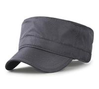 Michear Classic Army Cap Men's Quick-Dry Military Hat Black Flat Cap Adjustable 7cm Brim UPF 50+ Polyester Sun Hat for Outdoor Personalised Cap Option (UK, Alpha, One Size, Grey)