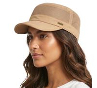 Michear Classic Army Military Combat Cap Men's Cadet Hat Breathable Mesh Flat Top Adjustable Baseball Caps for Summer (UK, Alpha, One Size, Khaki)