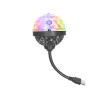 Michear Disco Light,Colorful Rotating Magic Ball Light Bulb,Automatic Rotating Disco Bulb,Crystal Ball LED Stage Light for Party Home Stage Light (Black-USB(2PCS))