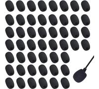 Michear Headset Microphone Windscreens,50 Pcs Mic Windshield Handheld Lavalier Lapel Mic Foam Cover, Mini Size Headset Pop Filter