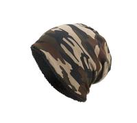 Michear Mens Fleece Camouflage Beanie Hat, Thermal Men's Lined Army Military Camo Outdoor Skull Cap(UK, Alpha, One Size, Beige)