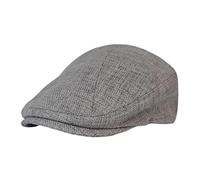 Michear Premium Linen Mens Flat Cap Classic Mens Flat Caps UK Vintage Newsboy Hat Breathable Peaky Blinders Hat UV Protective Sun Hat Unisex for Spring Summer (UK, Alpha, L, Grey)