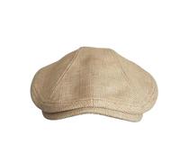 Michear Premium Linen Mens Flat Cap Classic Mens Flat Caps UK Vintage Newsboy Hat Breathable Peaky Blinders Hat UV Protective Sun Hat Unisex for Spring Summer (UK, Alpha, M, Beige)
