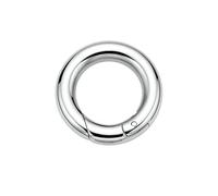 Michear S925 Sterling Silver Spring O Ring Elliptic Keychain Ring Round Snap Clasps Keyring Buckle Jump Rings for Bag Jewelry Making Handbag Decorations (Round-Silver)
